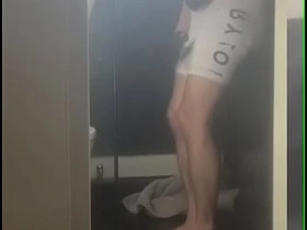 This young cyclist boy made it to the Euphemistic go to the men's but still wets himself as he can't hold pee any longer asian gay dady sex videos