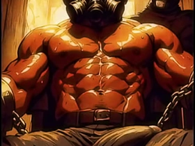 AI-Generated Masked Muscle Tease: Dark Room Seduction asian hot china merry sex videos