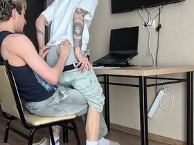 asked stepbrother to help with homework, deepthroat blowjob and ass fucking part 1 gay asian latest sex videos