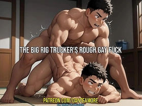 The Big Rig Trucker's Rough Gay Fuck  DANTE AMORE ASMR JOI asian gay scrounger sexual congress videos