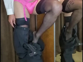 Crossdresser Undressing detach from his male clothes and showing his lingerie asian gay men sex videos