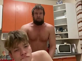 An angry Russian bear fucks a 19-year-old twink near the kitchen asian gay sex mms videos