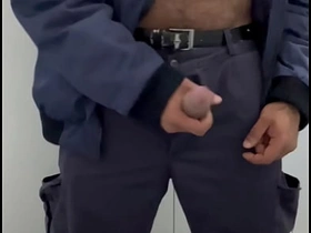 Patrol ejaculated on his work uniform in a public restroom. horny asian gay sex videos