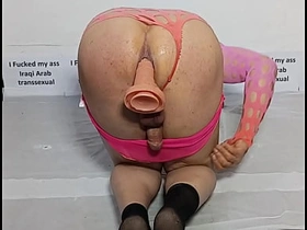 Iraqi Arab gay shemale, sucking on a dildo's testicles and able-bodied having anal sexual intercourse with it.6 asian dasi gay sexual intercourse videos