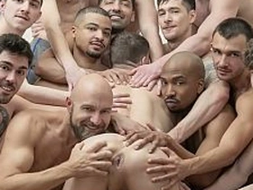 OMG! His asshole is already kaput half way through! Felix Trainor 1st GANG BANG leave him with a inflated asshole oozing cum! asian gay sex videos live