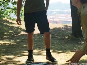 Principle Site Alfresco Bareback Threesome Spit Roast sex videos in asian gay