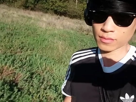 Jon Arteen pulls out his beautiful penis and urinates outdoors. Asian gay pornography featuring an effeminate young man. asian gay and gay sex videos