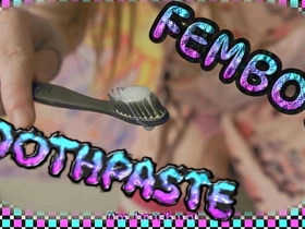 4k  Femboy cums onto toothbrush TOOTHPASTE! (Teaser) sex videos hot gay asian